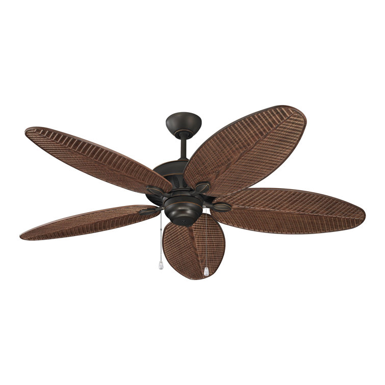 Roman Bronze 52'' Ceiling Fan with Palm Leaf Blades