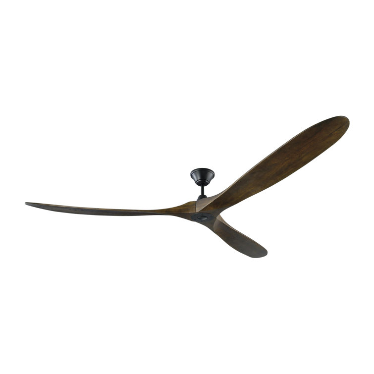 Matte Black 88'' Ceiling Fan with Dark Walnut Blades