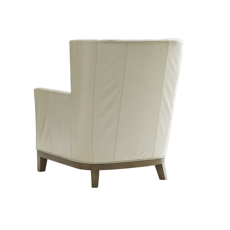 Atlas Full Grain Leather Wingback Chair in Natural Beige