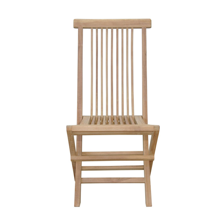 Bristol Natural Teak Armless Folding Outdoor Dining Chair