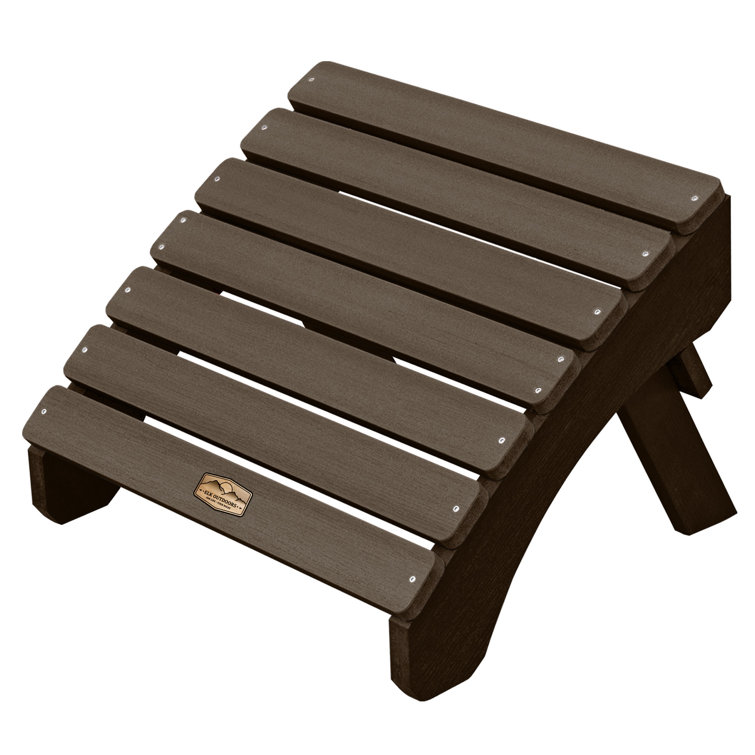 Canyon Brown Recycled Plastic Adirondack Chair with Ottoman