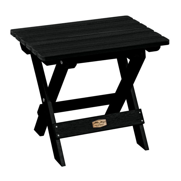Abyss Black Recycled Plastic Adirondack Chair Set with Ottoman