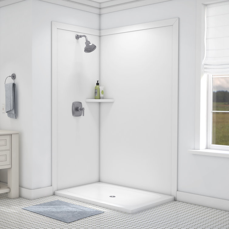 FlexStone White 2-Panel 48"W x 36"D x 80"H Shower Surround Kit