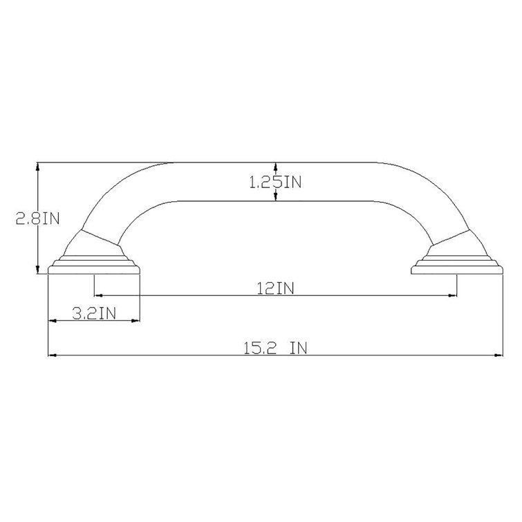 12" Black Stainless Steel Bathroom Safety Grab Bar