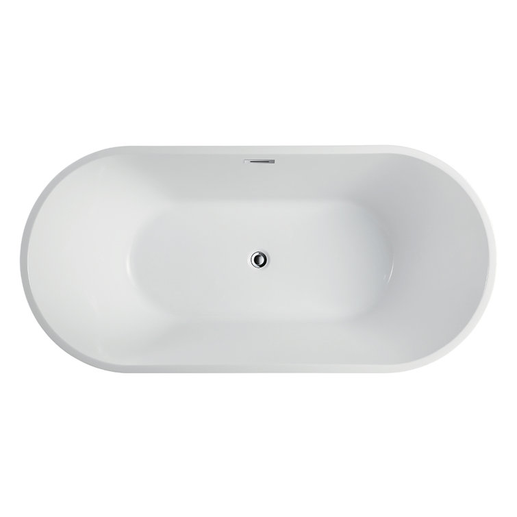 Iris 59" White Freestanding Acrylic Soaking Bathtub