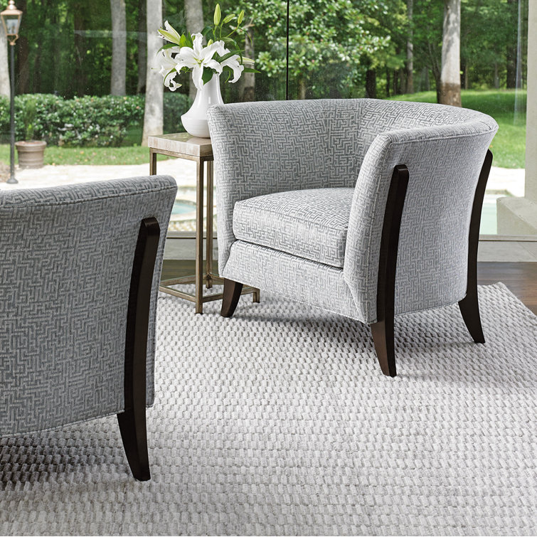 Gray Shadow Ridge Barrel Chair with Dark Brown Legs