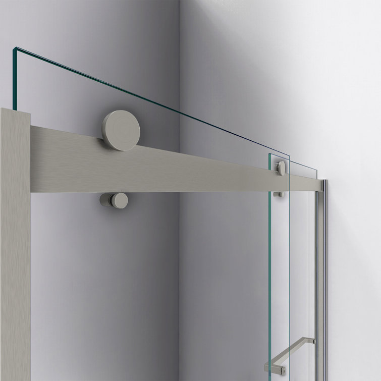 Sapphire Chrome Semi-Frameless Sliding Shower Door with Smoke Gray Glass