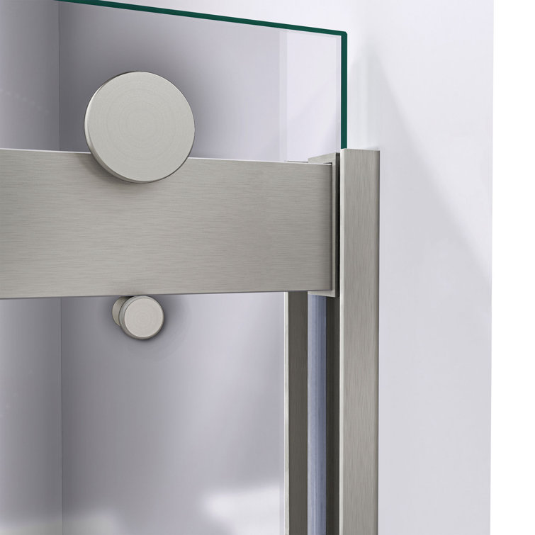 Sapphire Chrome Semi-Frameless Sliding Shower Door with Smoke Gray Glass