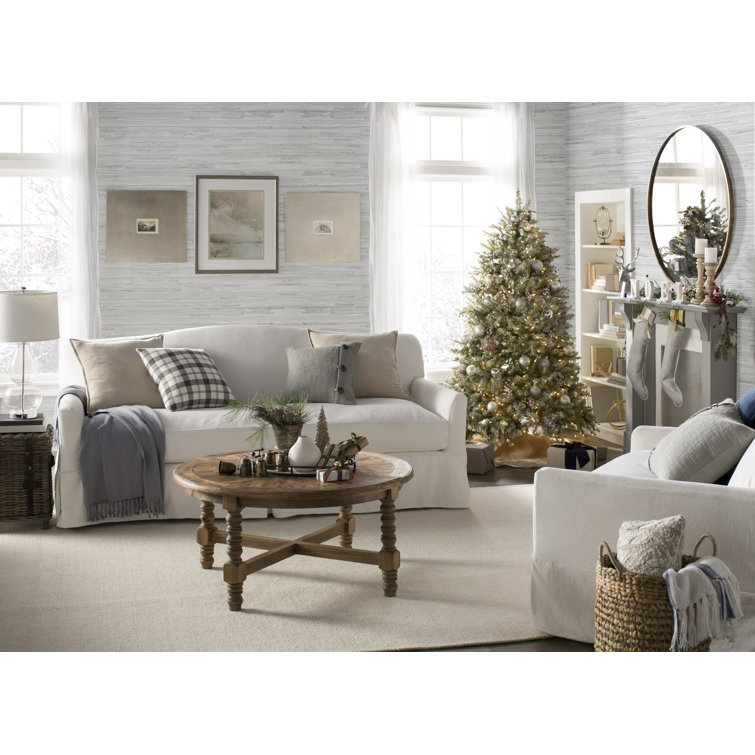 Frosted Dunhill Fir 7' White Lighted Outdoor Christmas Tree with Berries & Cones