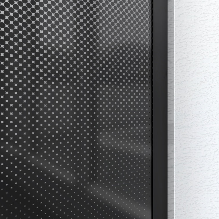 Linea Ombre 34" W x 72" H Frameless Black Frosted Glass Shower Screen