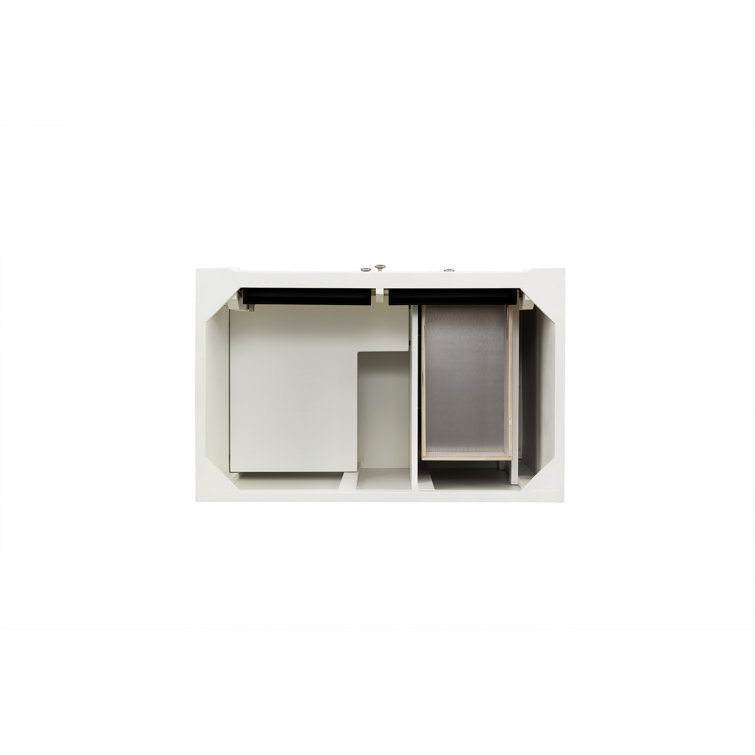 Bright White 36" Freestanding Single Vanity Base with Veneer