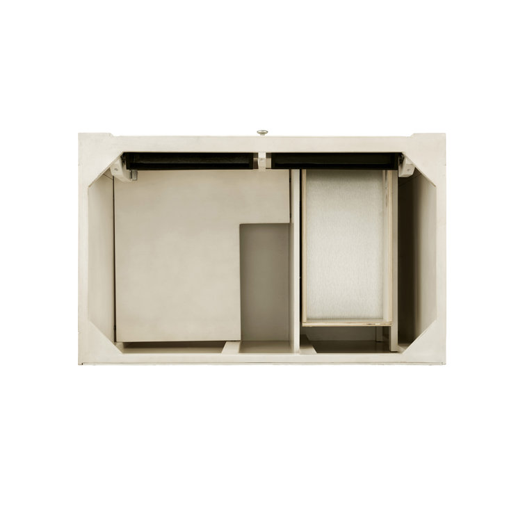 Bright White Plywood Single Vanity with Carrara Marble Top