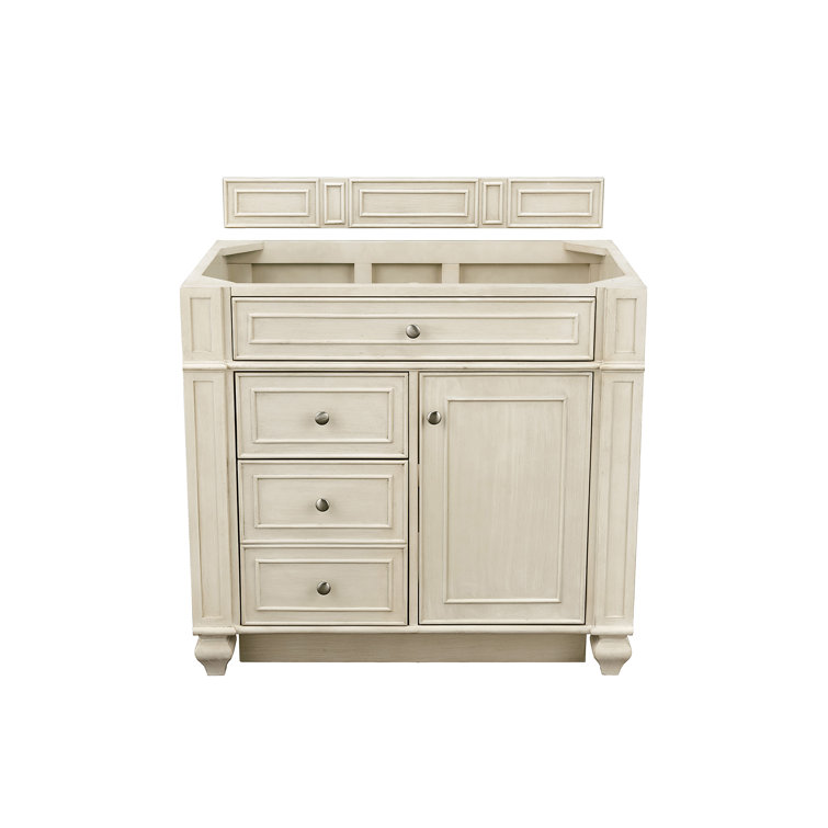 Bright White Plywood Single Vanity with Carrara Marble Top