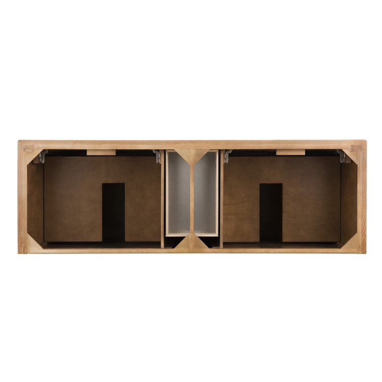 Providence 72" Light Wood Double Vanity with Ethereal Noctis Quartz Top