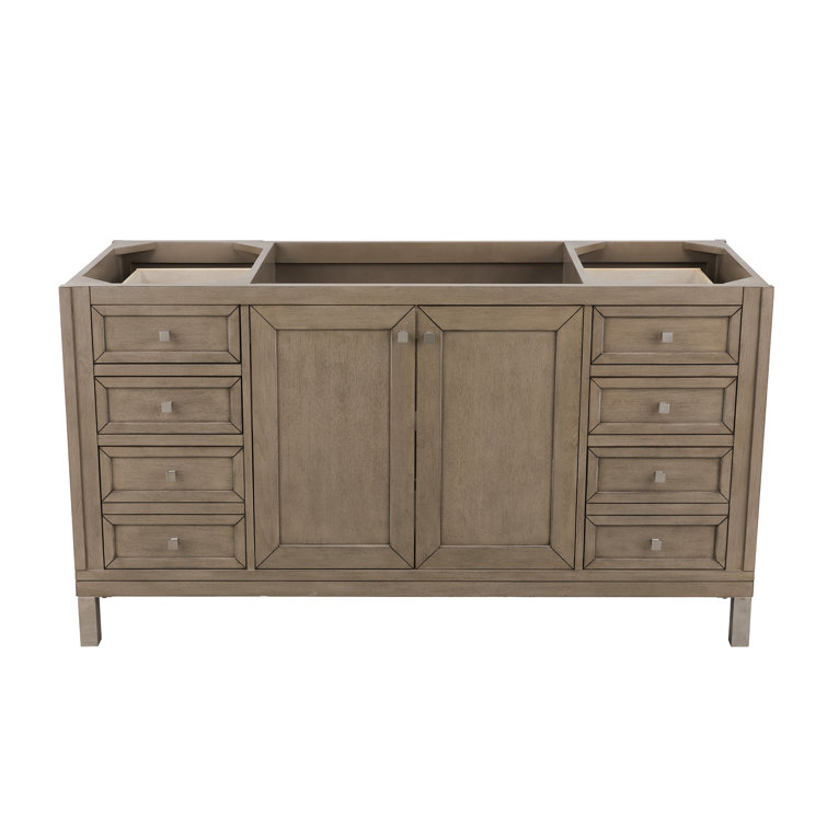 Chicago 60" Whitewashed Walnut Single Bathroom Vanity Base