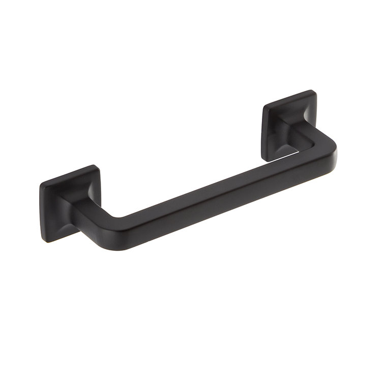 Matte Black 3-1/2" Modern Industrial Bar Pull