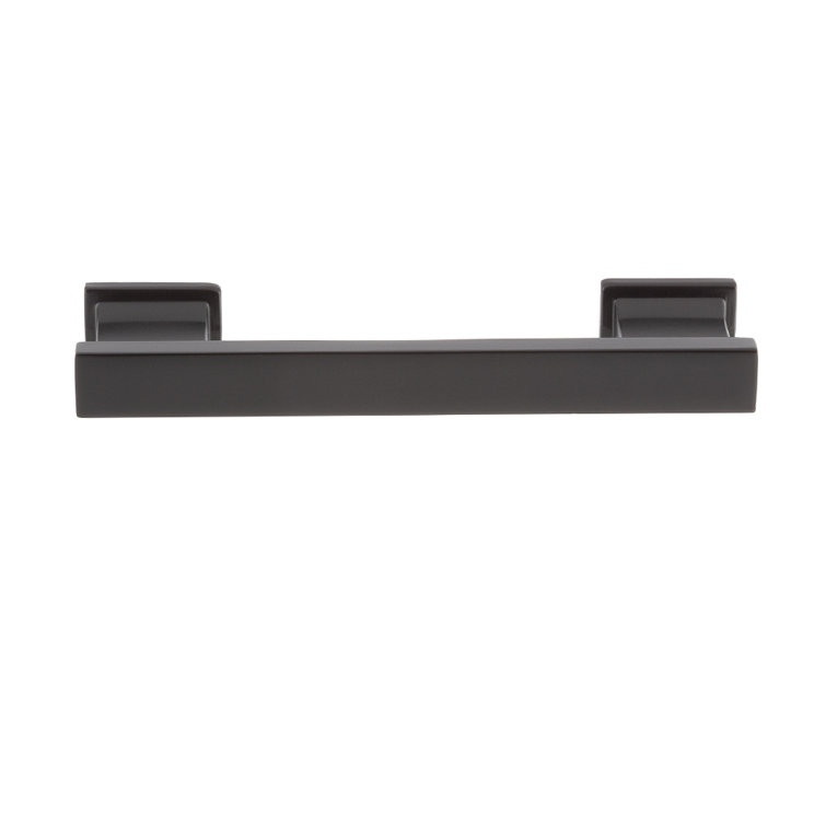 High Desert Matte Black Rectangular Bar Pull with Mounting Hardware
