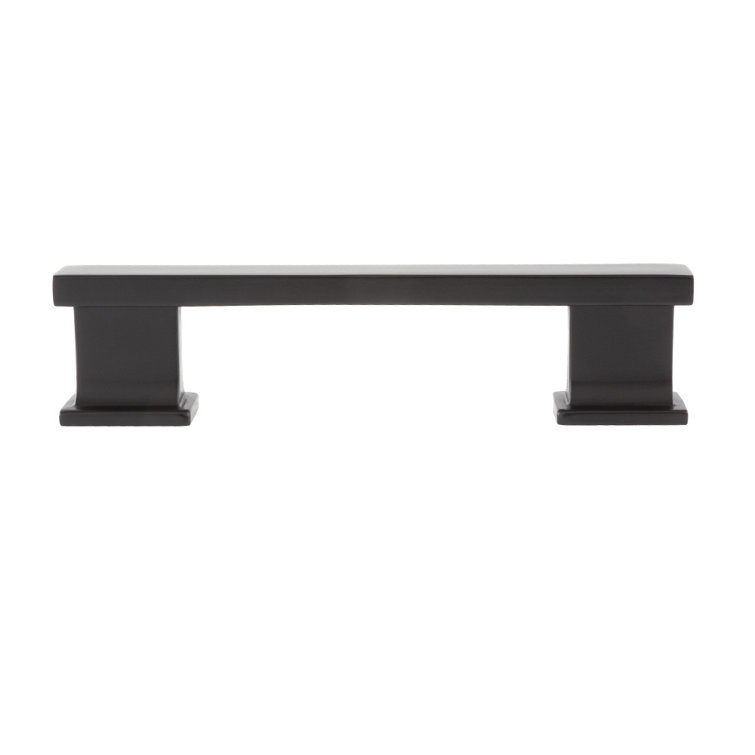 High Desert Matte Black Rectangular Bar Pull with Mounting Hardware
