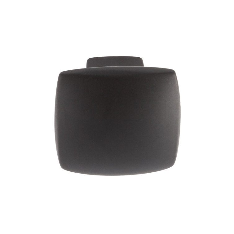 Matte Black Square Cabinet Knob with Mounting Hardware