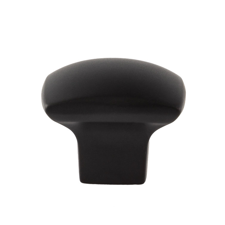 Matte Black Square Cabinet Knob with Mounting Hardware