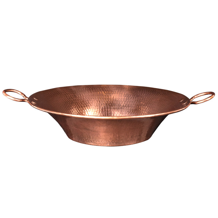 Hand-Hammered Copper Above-Counter Vessel Sink with Handles