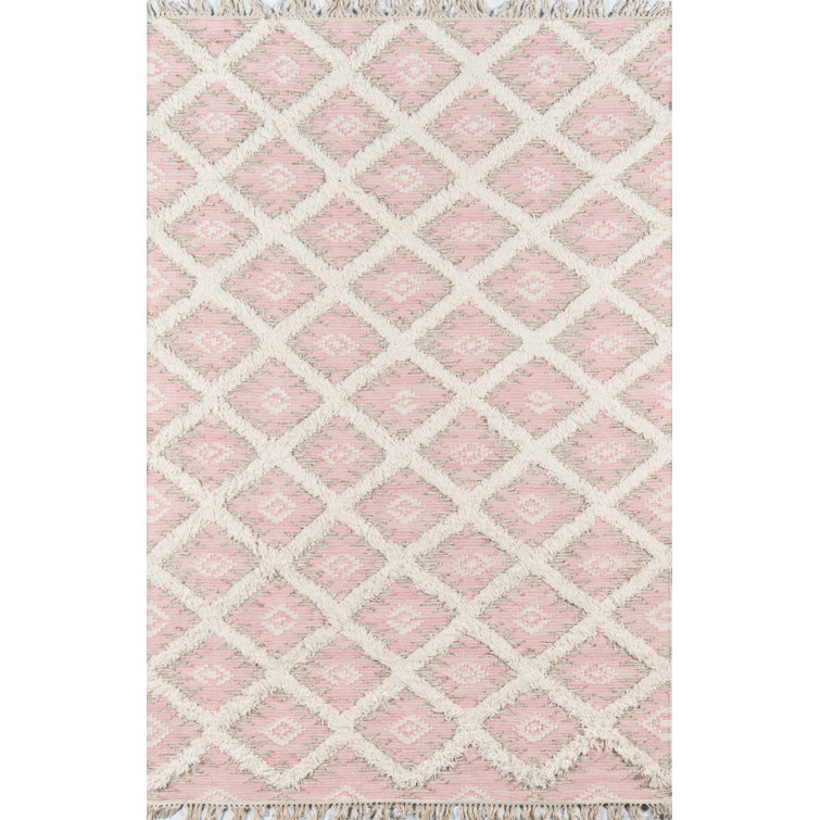 Desert Diamond Handmade Wool Rug in Pink, 2' x 3'