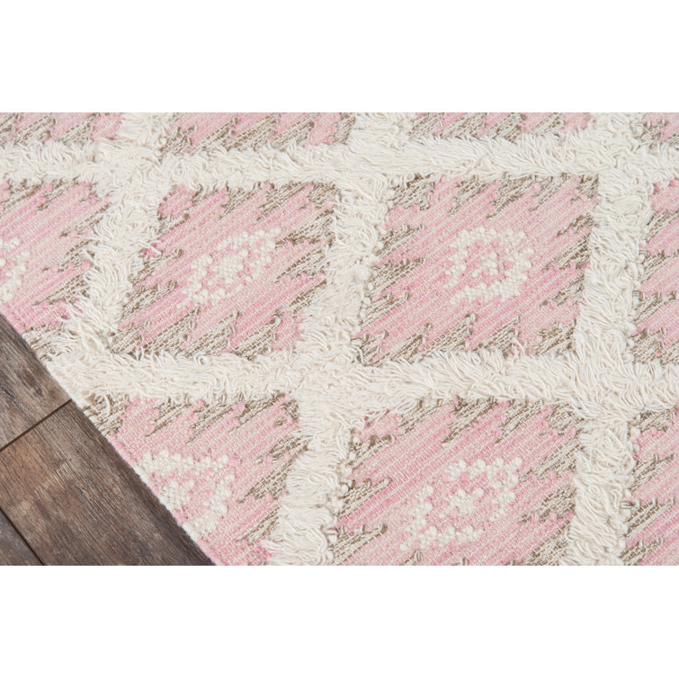 Desert Diamond Handmade Wool Rug in Pink, 2' x 3'