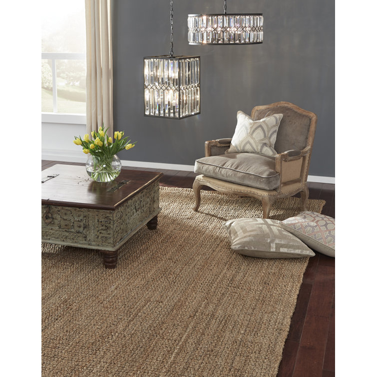 Annello Beige Handmade Jute Rectangular Rug 5' x 8'