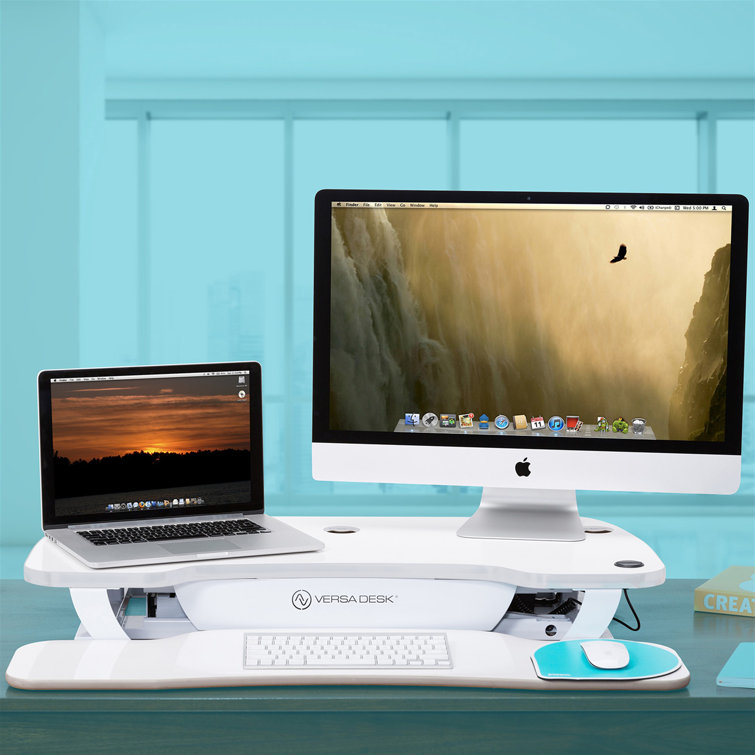 VersaDesk 36" Power Pro White Electric Standing Desk Converter