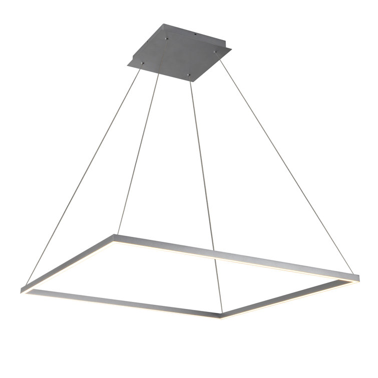 Atria 39.5" Silver LED Square Pendant Light
