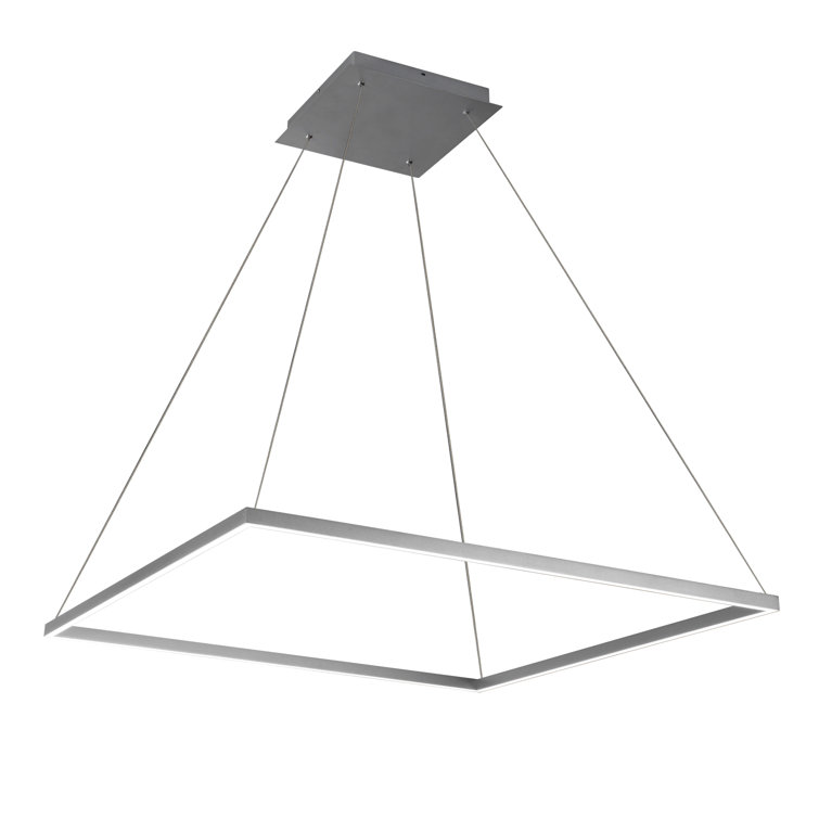 Atria 39.5" Silver LED Square Pendant Light
