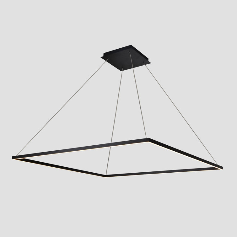 Atria 39.5" Silver LED Square Pendant Light
