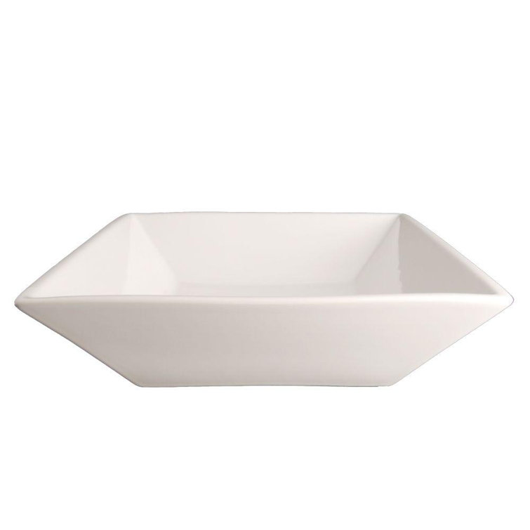 White Ceramic Square Vessel Bathroom Sink