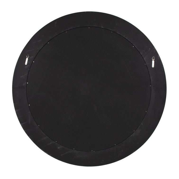 Oversized Round Silver and Gold Textured Wall Mirror