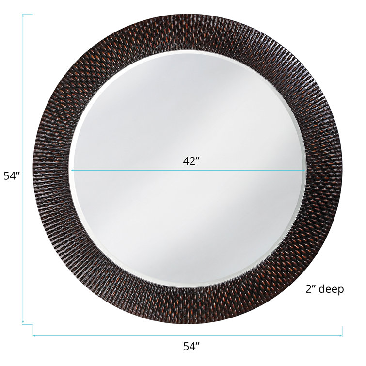 Oversized Round Silver and Gold Textured Wall Mirror