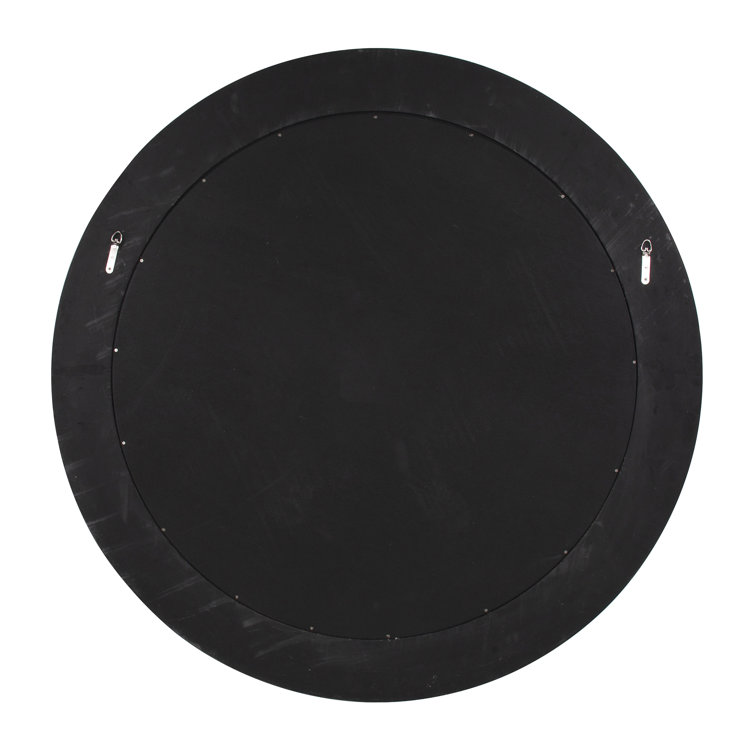 Oversized Round Silver and Gold Textured Wall Mirror