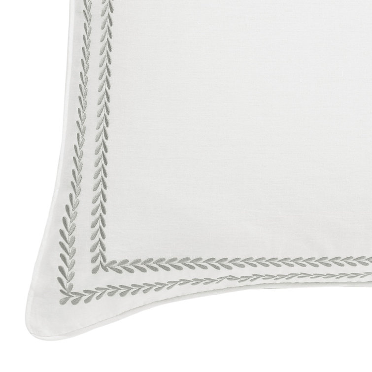 White Cotton Embroidered Euro Sham Pair