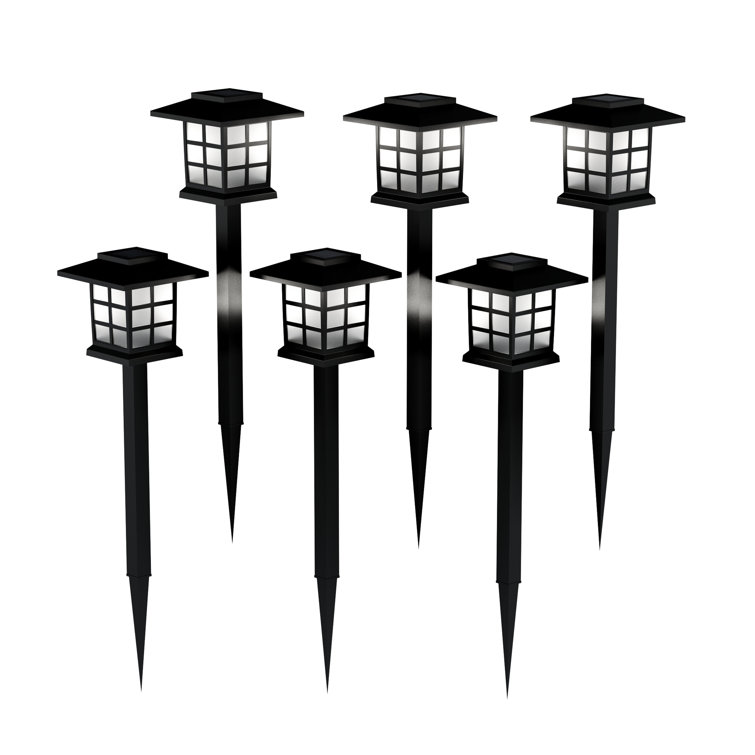 Solar Matte Black Solar Powered Integrated LED Pathway Light Pack (Set of 6)