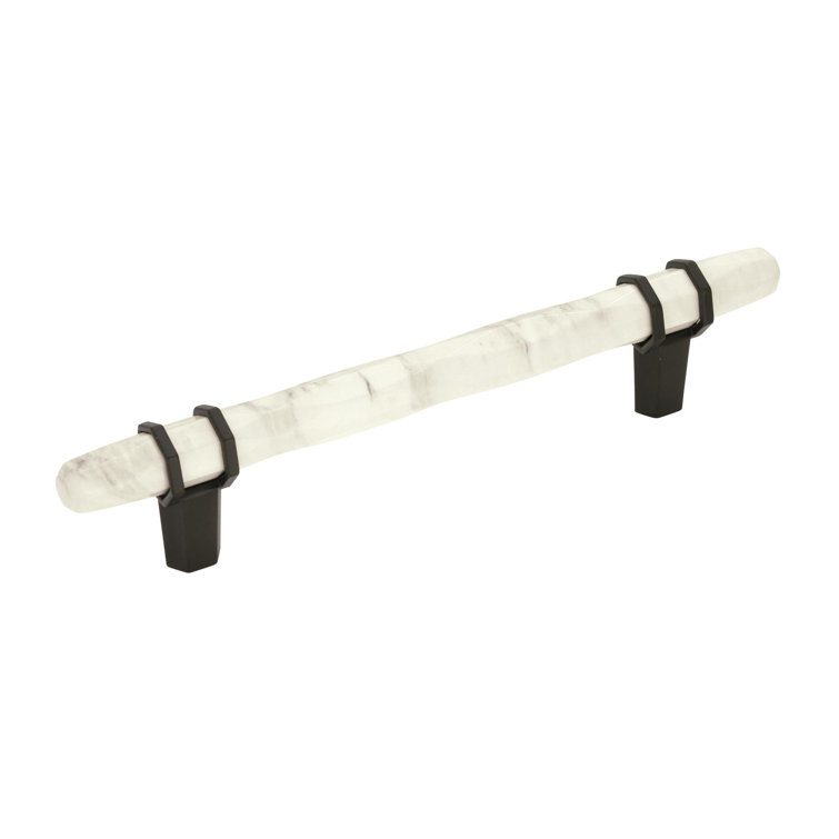 8.75" Matte Bronze and Marble White Bar Pull