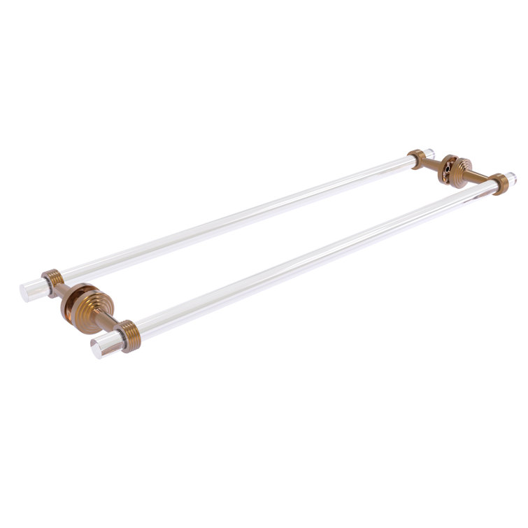 Brushed Bronze and Clear Acrylic Wall Mounted Towel Holder Set