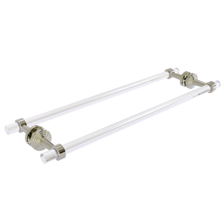 Polished Nickel and Clear Acrylic Wall Mounted Towel Holder Set