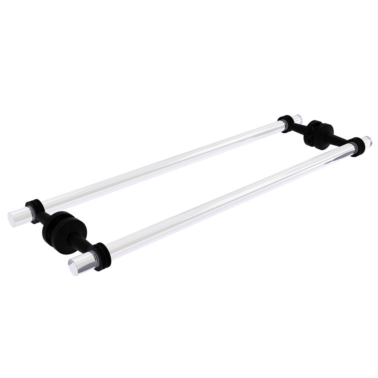 Matte Black and Clear Acrylic Wall Mounted Towel Holder Set