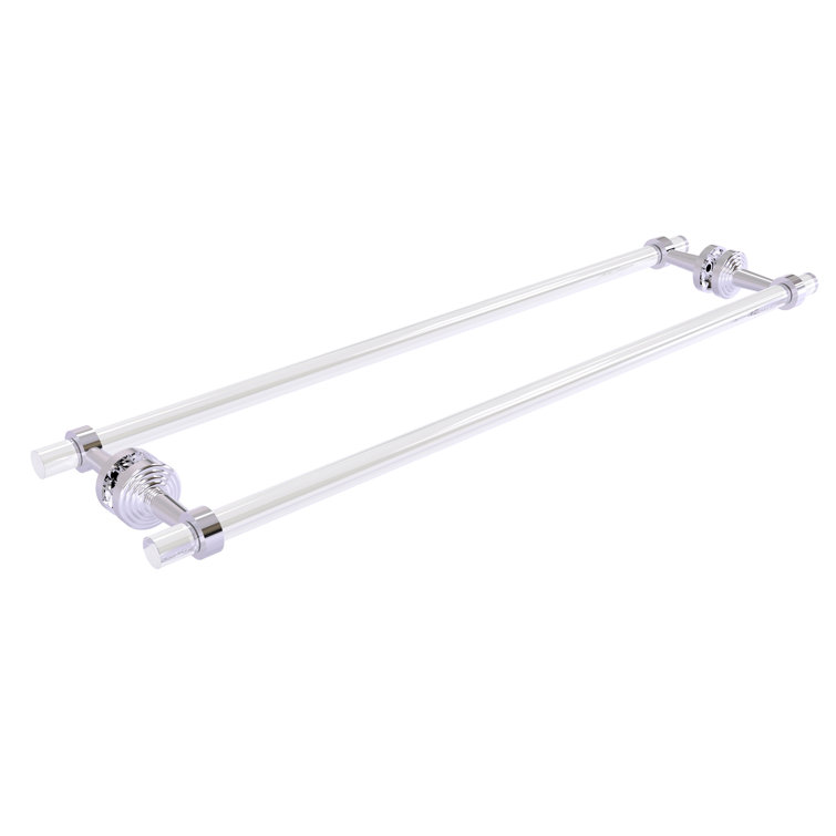 Pacific Beach 34'' Clear Acrylic and Chrome Wall Mounted Towel Holder Set