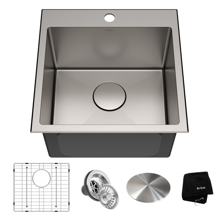 18" Satin Stainless Steel Drop-In Single Bowl Kitchen Sink