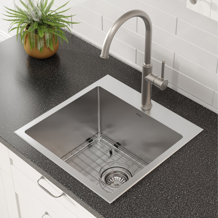 18" Satin Stainless Steel Drop-In Single Bowl Kitchen Sink
