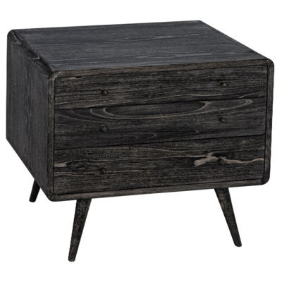 Cinder Black Mindi Wood Mid-Century Modern Accent Chest