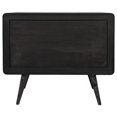 Cinder Black Mindi Wood Mid-Century Modern Accent Chest
