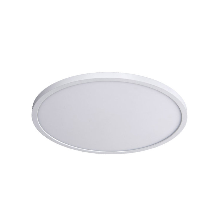 Sleek Edge-Lit Black Aluminum LED Flush Mount Light, 15"