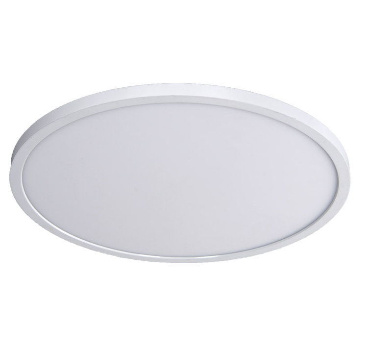 Sleek Edge-Lit Black Aluminum LED Flush Mount Light, 15"