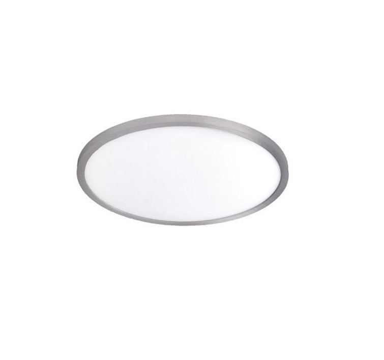 Sleek 15" Brushed Nickel LED Flush Mount Light for Indoor/Outdoor
